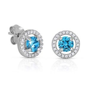 .925 STERLING SILVER DECEMBER BIRTHSTONE EARRING